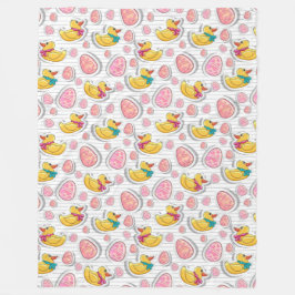 Osterente und Eiermuster Fleecedecke