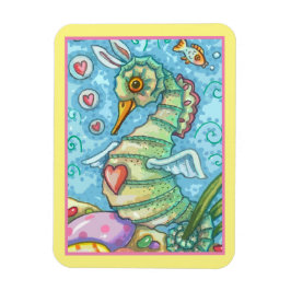 OSTERFANTASIE, FRÜHJAHRE SEEPFERD FERIENURLAUB MAG MAGNET