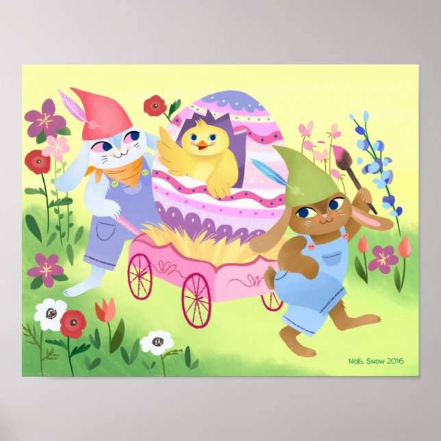 Osterfarben und Kick Art Print Poster (Vorne)