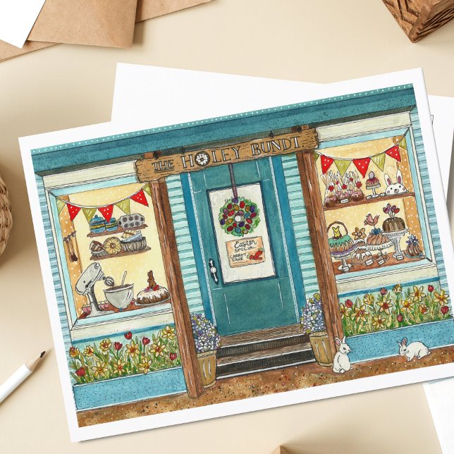 Osterfarben und Tortenladen Postkarte (Von Creator hochgeladen)