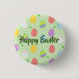 Osterfarbene Eier Festlich Button