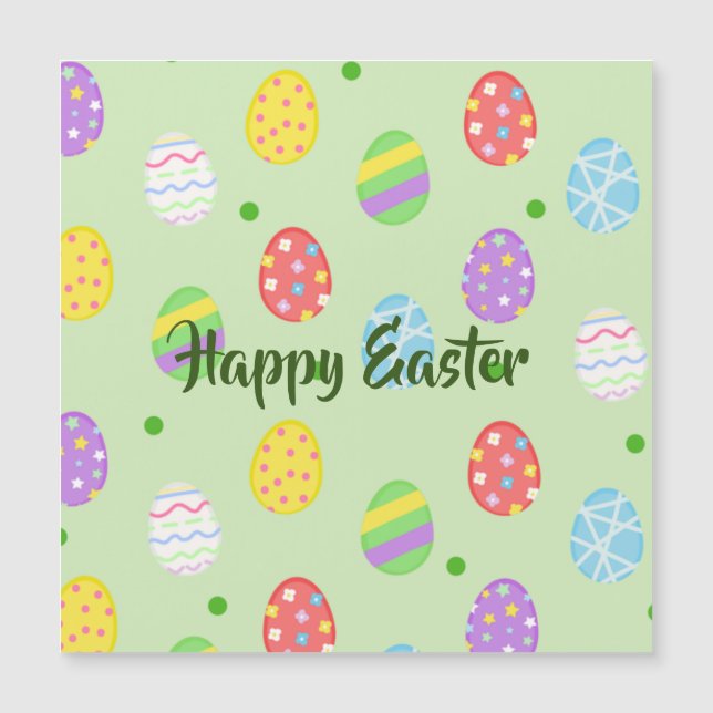 Osterfarbene Eier Festlich Magnetkarte (Vorderseite)