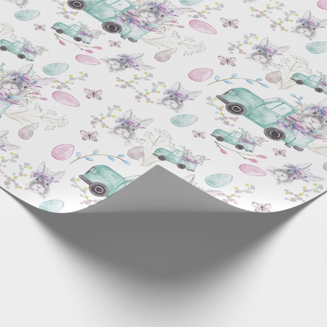 Osterfarbene Hand bemalt Geschenkpapier (Ecke)