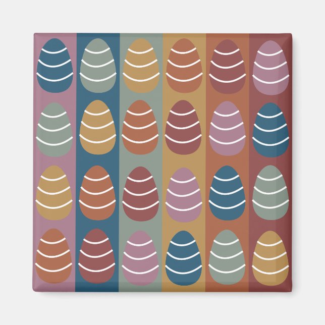 Osterfarbene Ostereier Happy Oster Magnet (Vorne)