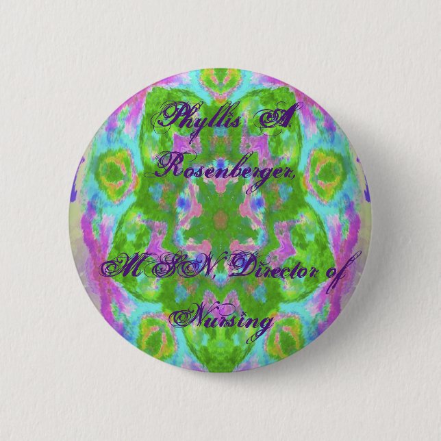 Osterfarbenes Kaleidoskop-Designbild Button (Vorderseite)