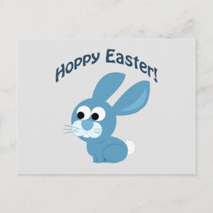 Osterfeier! Blue Rabbit Feiertagspostkarte