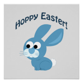 Osterfeier! Blue Rabbit Poster