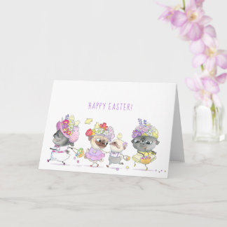Osterfeier niedlicher Mops Osterkarte Karte