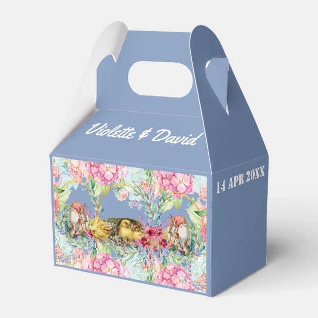 Osterfeigen Chicks Blumenstrauß Farbe Kinder Geschenkschachtel (Vorderseite)