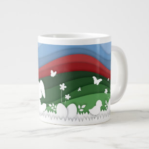 Osterferien 3D-Papiertiere Jumbo-Tasse