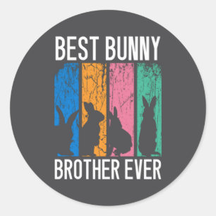 Osterfest des Bunny Brother Ever Christian Runder Aufkleber