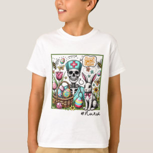 Osterfest-Nurse-Skelett Süße Häschen Eier Coquette T-Shirt