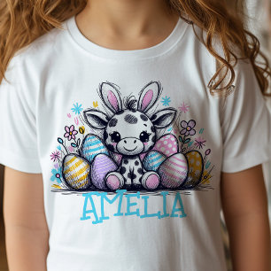 Osterfest T - Shirt Individuelle Name Girls Giraff