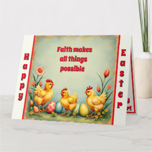 Osterfest Vintag 3 Little Chicken Holiday Collecti Karte