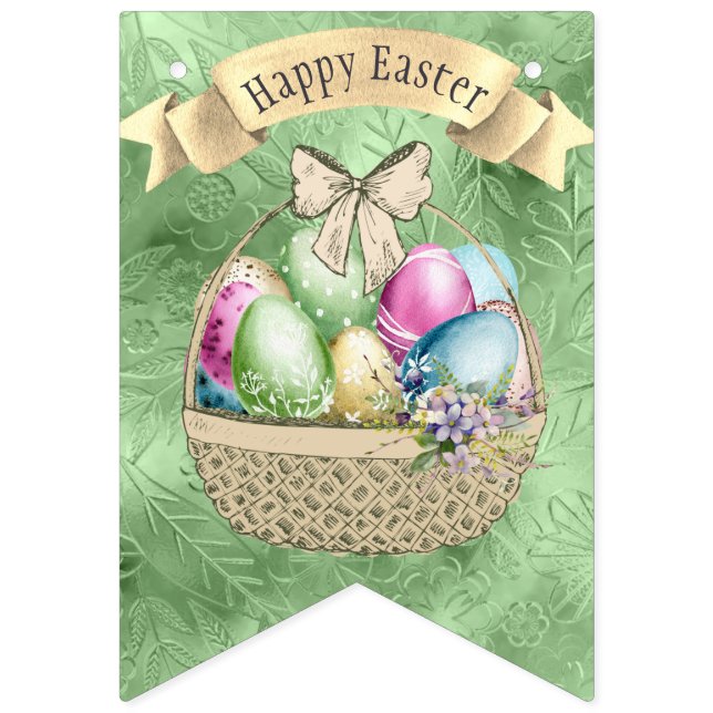 Osterfestlichkeiten in Mohn: bunte Jagdfahnen Wimpelkette (Erste Fahne)