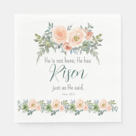 Osterfloral Er hat Rised Scripting Wasserfarbe Serviette