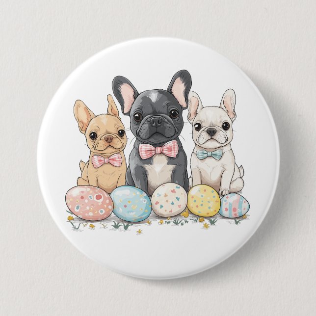 Osterfranzösische Bulldogs Button (Vorderseite)
