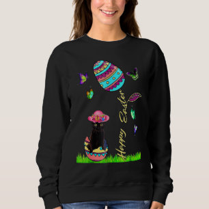 Osterfrauen Lucky Black Cat Bunny Oster Bonnet G Sweatshirt