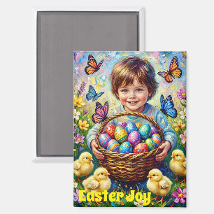 ~ OSTERFREUDE ~ Kinderküken Eier Korb ~ Magnet