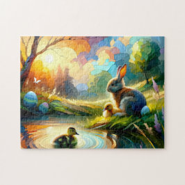 Osterfriedensbrücke Kinderente Naturteich Pastel