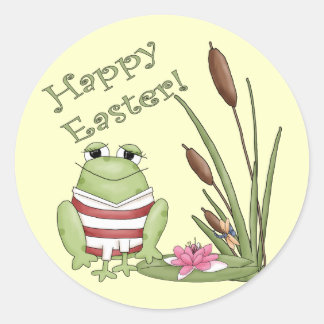Osterfrosch-T-Shirts und Ostergeschenke Runder Aufkleber
