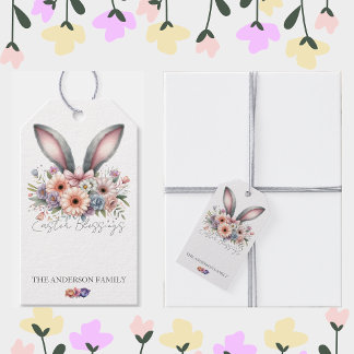 Osterfrühling Blumengebirge Kaninchenohren Familie Geschenkanhänger