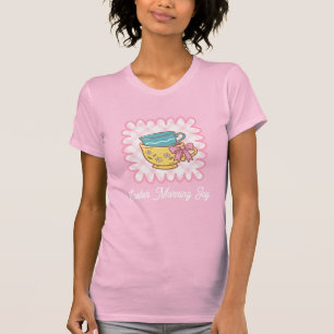 Osterfrühling Freude Teetassen Süß Gingham T-Shirt