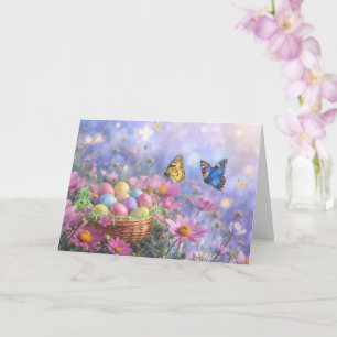Osterfrühling mit Blumen Eier Garten  Karte