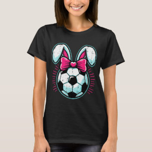 Osterfußball-Bunny-Ohren-Bogen süß Jungen Mädchen T-Shirt