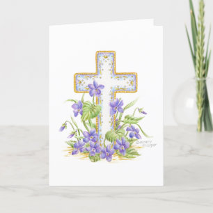 Ostergebet-Violet überqueren Gott, um euch zu segn Feiertagskarte