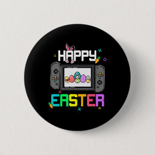 Ostergeblasene Ei Jagd Gamer Kinder Jungen Männer  Button