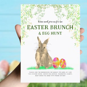 Ostergeblasene Eizelljagd und Brunch Budget Einladungspostkarte