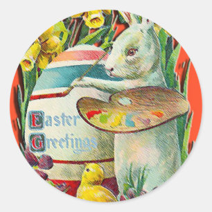 Ostergeblasene KünstlerStickers Runder Aufkleber