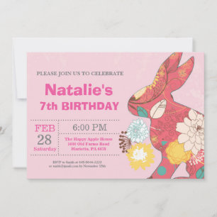 Ostergeburtstag Mädchen Osterei Geburtstag Hase Einladung