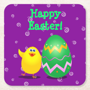 Ostergeile Rechteckiger Pappuntersetzer