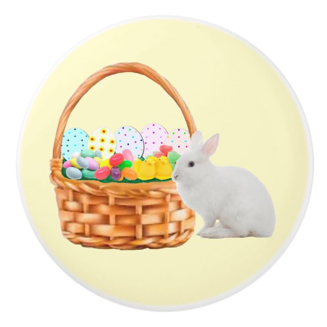 Ostergelbe Keramik Keramikknauf (Vorderseite)