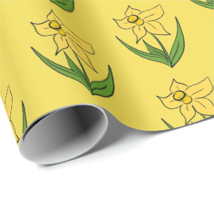 Ostergelbe Narzissen Geschenkpapier