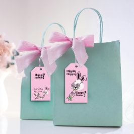 Ostergeschenk-Anhänger Retro Flower Power Hase Geschenkanhänger