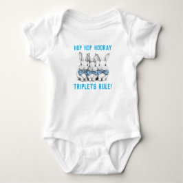 Ostergeschenk, Babydusche, Bunnies, Boys Triplets Baby Strampler