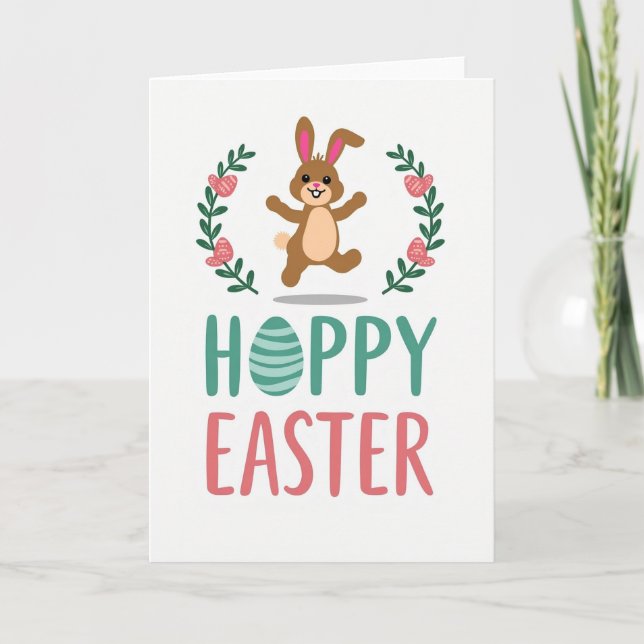 Ostergeschenkkarte mit Hasenthema Karte (Vorderseite)