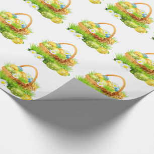 Ostergeschenkpackung/Korb mit Eiern und Blume Geschenkpapier