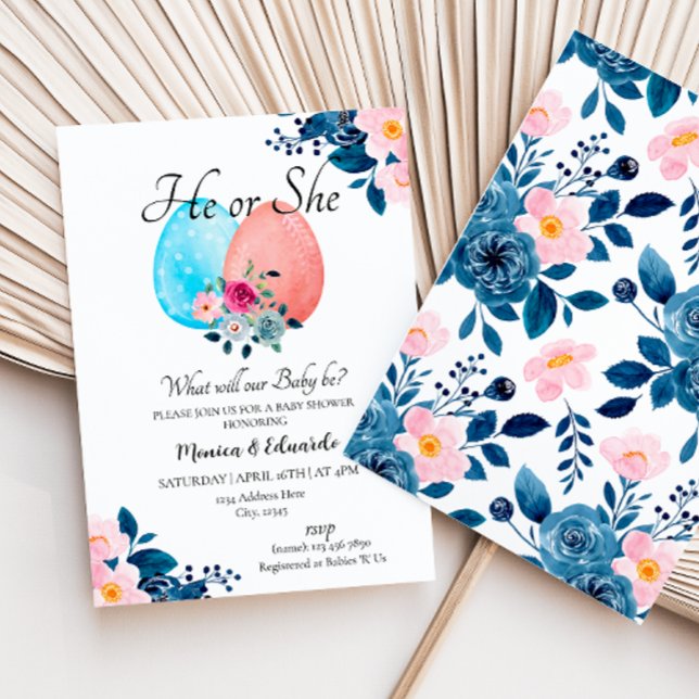 Ostergeschlecht zeigt Baby-Dusche Einladung (Von Creator hochgeladen)