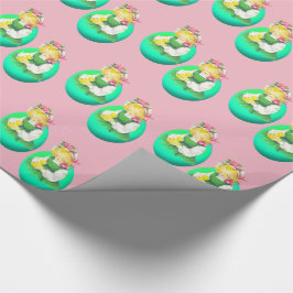 OsterGirl mit Osterkichel Vintag Geschenkpapier