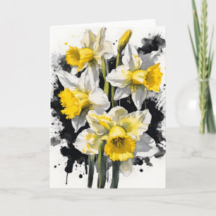 Osterglocke - Aquarellblumen Karte