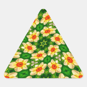 Osterglocke-Blume-Muster Dreieckiger Aufkleber