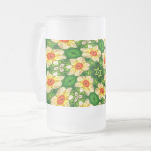 Osterglocke-Blume-Muster Mattglas Bierglas