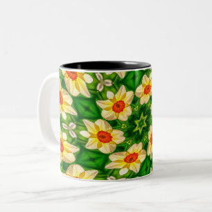 Osterglocke-Blume-Muster Zweifarbige Tasse