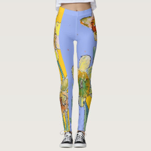 Osterglocke-Wasserfarben-Blume-Lila-Blumenleggings Leggings