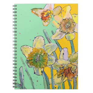 Osterglocken-Aquarell-Journal Blumen-Notizbuch Notizblock