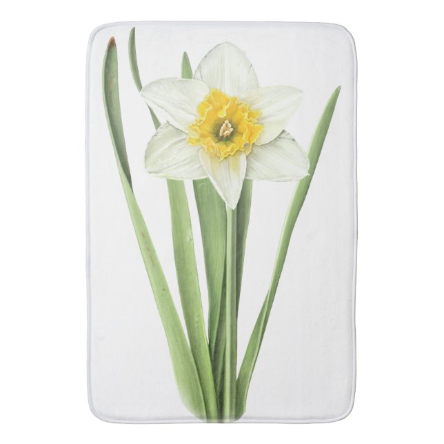 Osterglocken-Blume Botanische Kunst Badematte (Vorderseite Vertikal)